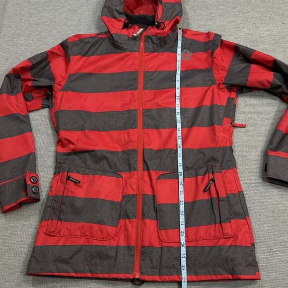 Sessions Terrain Womens Red Gray Stripe Jane Heather Snowboard Coat Recco Size S - Picture 12 of 16